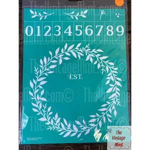 chalk couture silk screen transfers stencil reusable Established wreath B181105